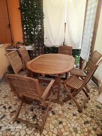 Tavolo da giardino allungabile + 6 sedie