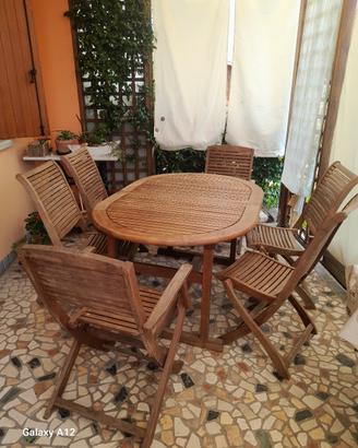 Tavolo da giardino allungabile + 6 sedie