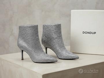Stivaletti gioiello Dondup argento con strass tg40