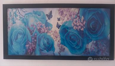 Quadro a perline rose e farfalle