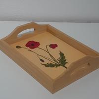 Vassoio in legno dipinto a mano con fiori