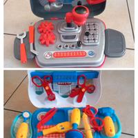 Valigetta gioco bambino/bambina dottore/meccanico