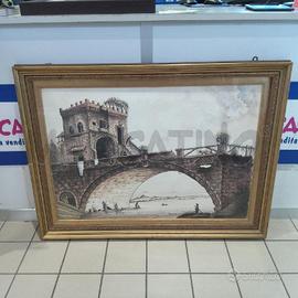 QUADRO ROMANI 100 X 70 PONTE CON TORRE