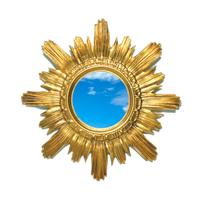 Specchio sole in stile barocco 42 cm Oro o Argento