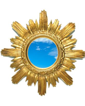 Specchio sole in stile barocco 42 cm Oro o Argento