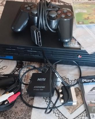 ps2 completa di tutto +  8 giochi+ adattatore HDMI