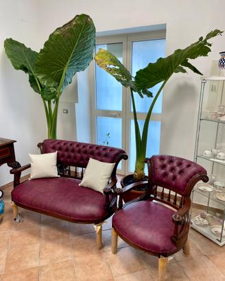 Salotto divano con poltrone chesterfield