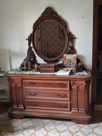 Camera completa in legno di noce originale