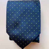 Cravatta a pois Tino Cosma, 100% seta. Blu e verde