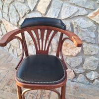 SEDIE IN LEGNO CON IMBOTTITURA DI PELLE
