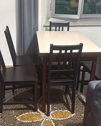 Tavolo Estendibile + Set 6 Sedie Nere