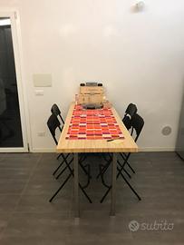 Tavolo, piano di lavoro, penisola in frassino