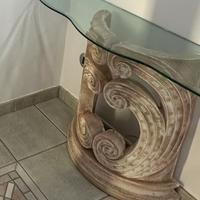 Piedi in pietra per tavolo in vetro