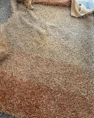 Tappeto Shaggy sfumato beige/pesca 150x240 cm