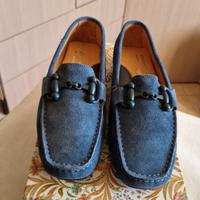 Mocassino in vera pelle scamosciata jeans n.36