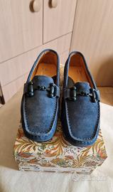 Mocassino in vera pelle scamosciata jeans n.36