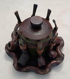 Portapipe Vintage completo di 8 Pipe 