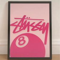 Stussy 8 Ball - Poster A4 con cornice