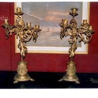 Candelieri francesi in bronzo dorato
