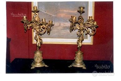 Candelieri francesi in bronzo dorato