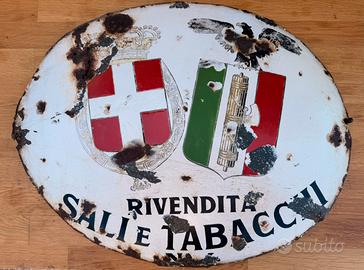 Insegna smaltata sali e tabacchi anni 20