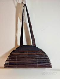 Borsa in legno artigianale con fodera in raso