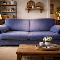 Divano 3 posti blu - Sfoderabile