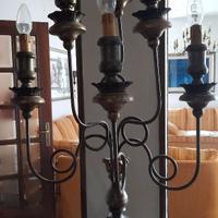 LAMPADA DA TAVOLO NOCE E OTTONE