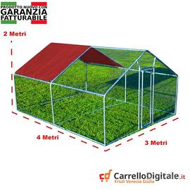 Recinto per Polli 3x4 m x h 2 m – 12 mq - rosso