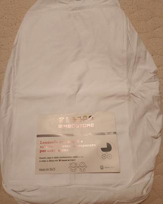 Lenzuolo con angoli e salvamaterasso carrozzina