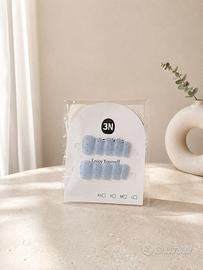 Unghie finte press on S azzurre baby blue con pois