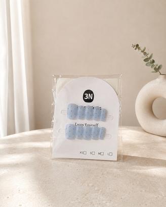 Unghie finte press on S azzurre baby blue con pois