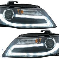 Coppia fanali anteriori Real DRL neri per AUDI A4 