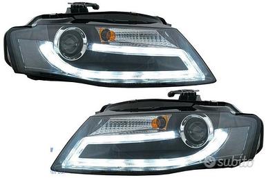 Coppia fanali anteriori Real DRL neri per AUDI A4 