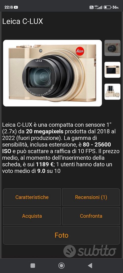 Fotocamera Leica C-LUX gold - Fotografia In vendita a Genova