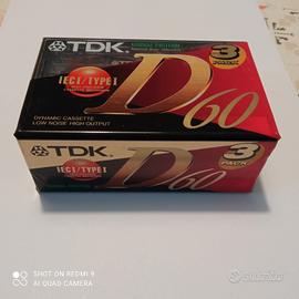 TDK D 60 pacco da 3 audio cassette nuovo