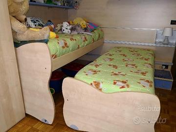 Cameretta completa ragazzi letti scorrevoli