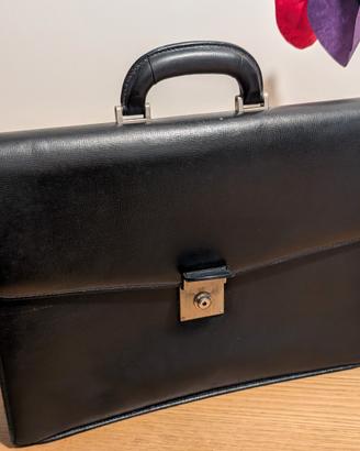 Borsa da lavoro / Cartella in pelle nera AMIET