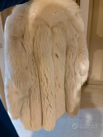 Pelliccia di volpe panna vera