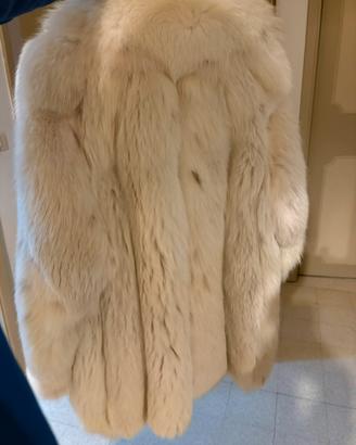 Pelliccia di volpe panna vera