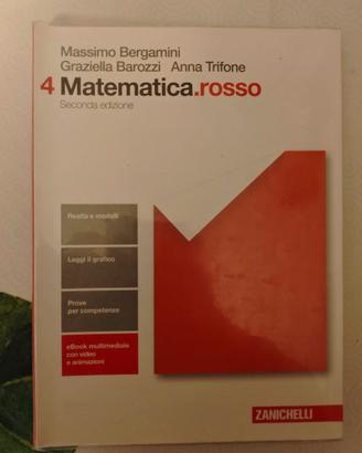 Libro scuola Zanichelli - 4 Matematica.rosso