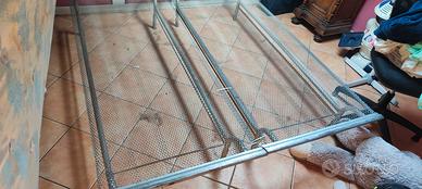 letto 2 reti singole in acciaio 