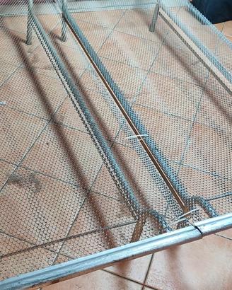 letto 2 reti singole in acciaio 