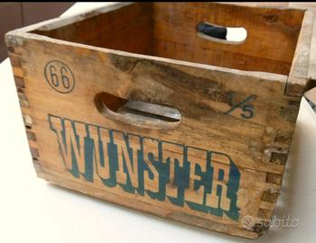 Cassa in legno vintage birra wunster