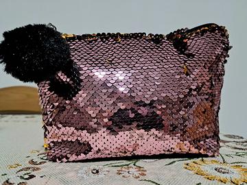 pochette rosa di paillettes