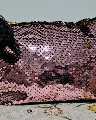 pochette rosa di paillettes