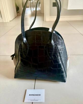 Borsa Borbonese Prestige in pelle cocco nera NUOVA