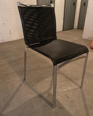 Tris 3 Sedie Bontempi Casa modello Net nere cromo