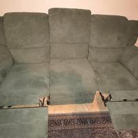 divano 3 posti e poltrona relax microfibra nabuk