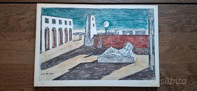 Quadro litografia riposo di Arianna di De Chirico
